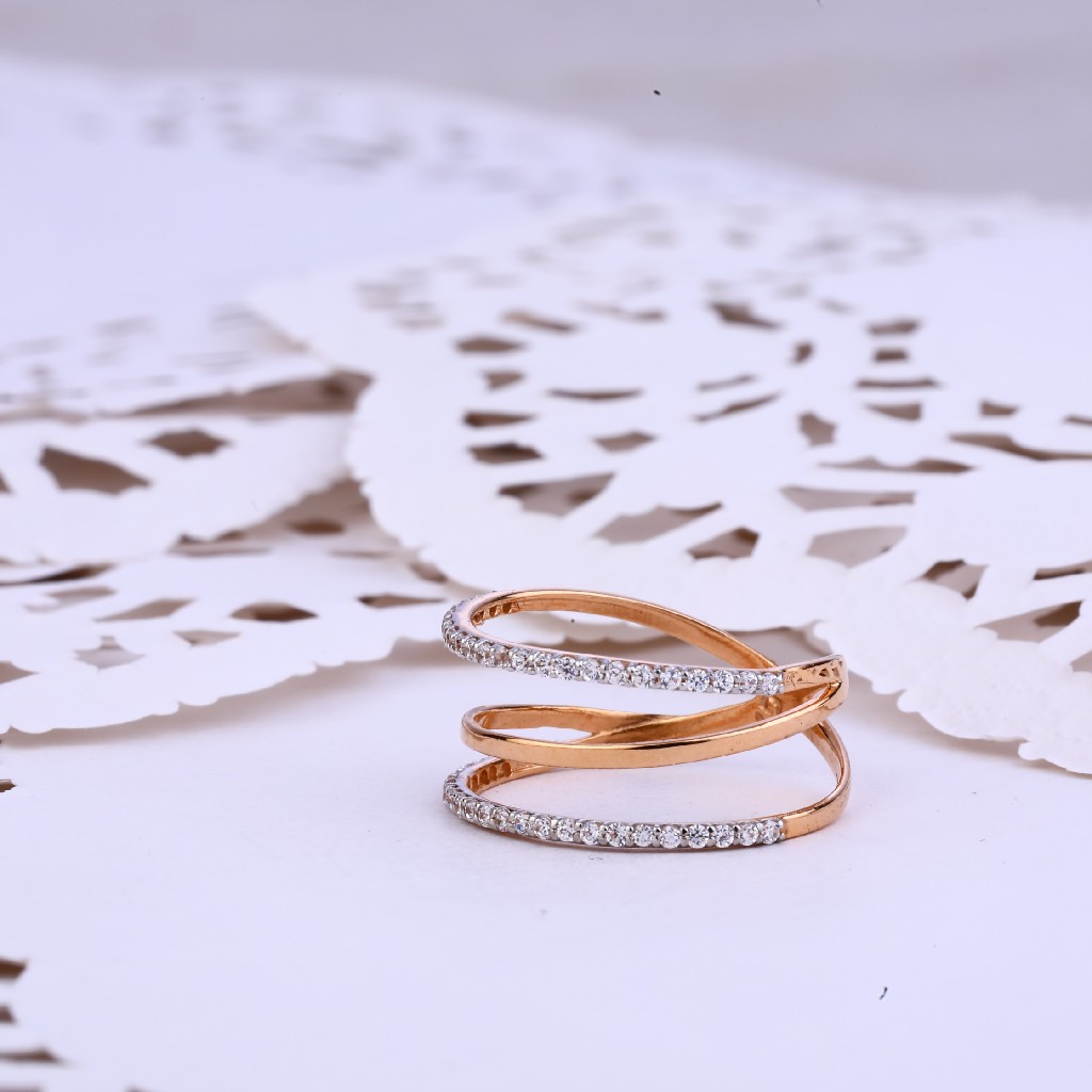 Rose Gold 18K Fancy Ladies Ring-RLR353