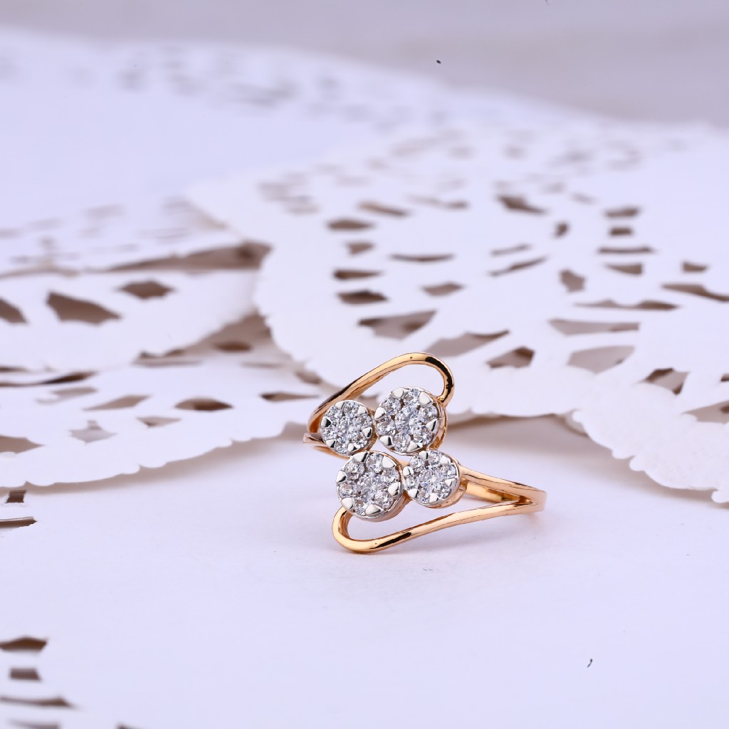 Delicate Designer Rose Gold Ladies 18K Ring-RLR351