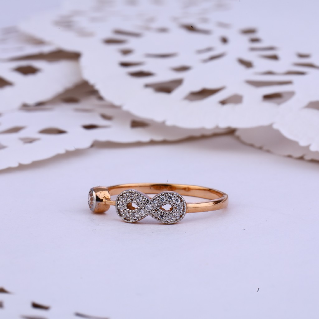 18K Rose Gold Delicate Ladies Ring-RLR311