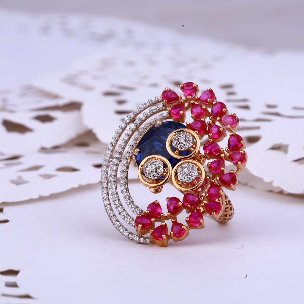 Rose Gold Ladies 18K Cocktail Designer Ring-RLR308