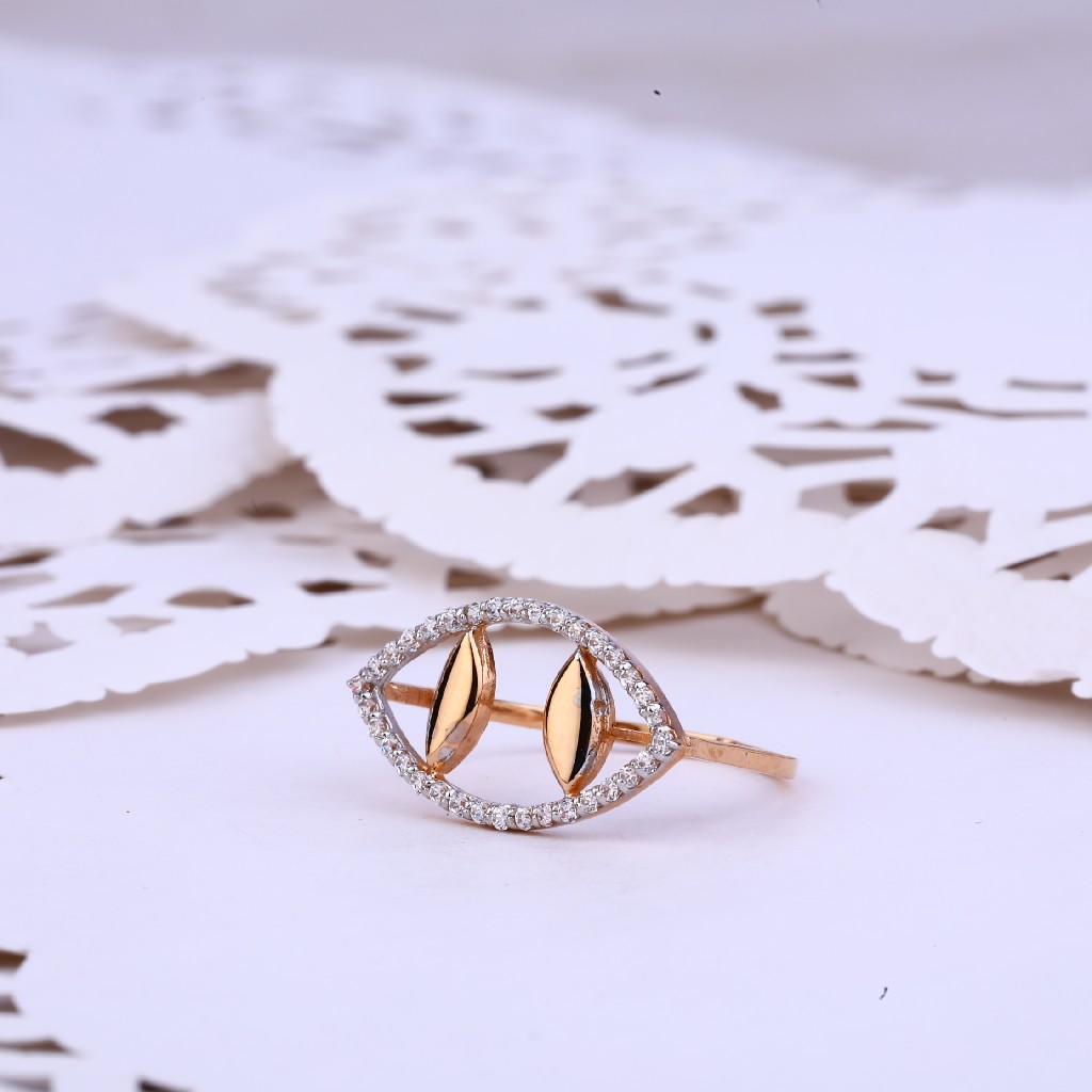 Rose Gold Cz 18K Ladies Ring-RLR301
