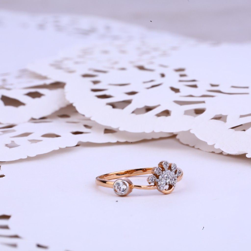 Ladies Rose Gold Delicate Fancy Ring-RLR290