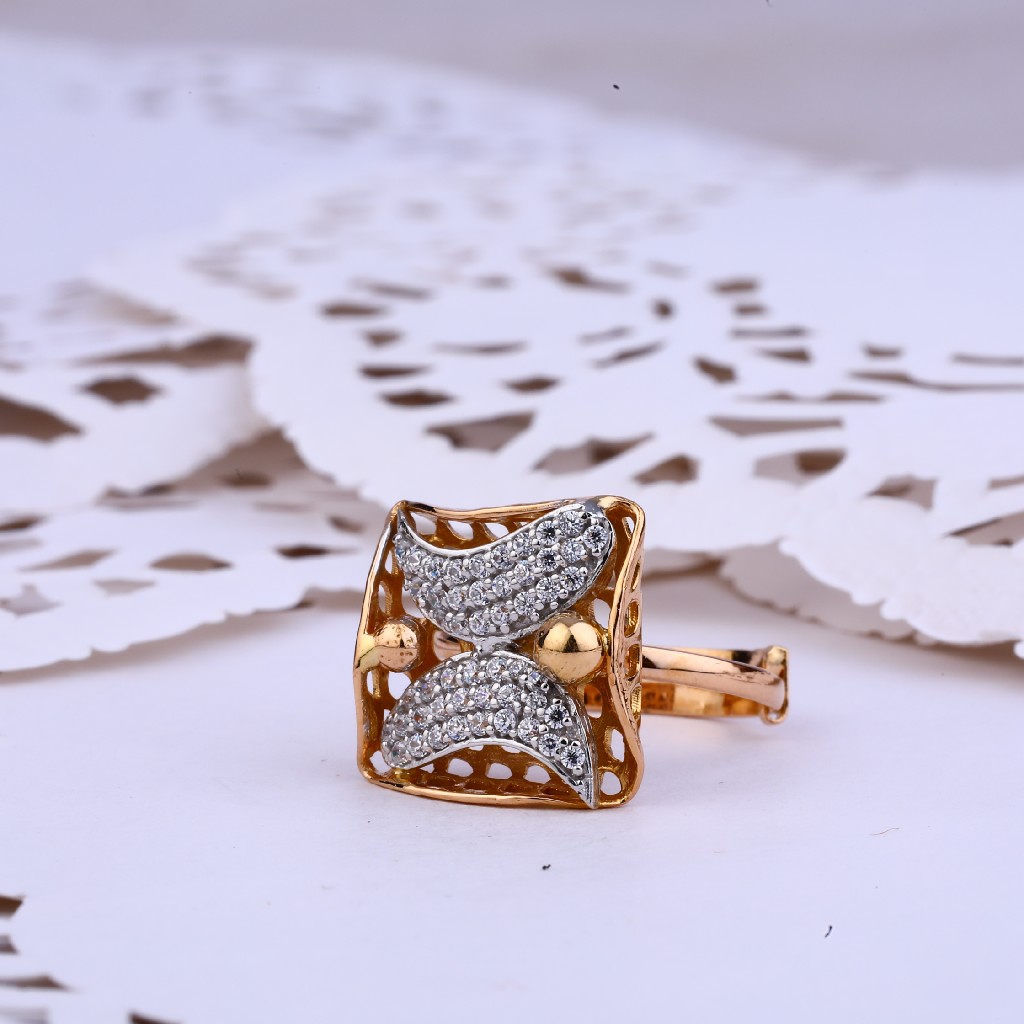 Rose Gold Cz 18K Ladies Ring-RLR285