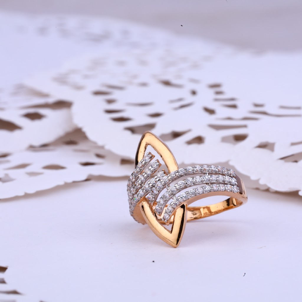 Rose Gold 18K Cz Ladies Ring-RLR281
