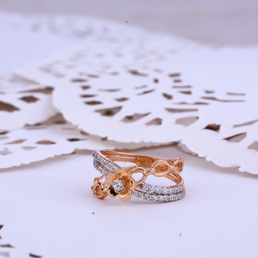 Rose Gold Delicate 18K Ladies Ring-RLR269