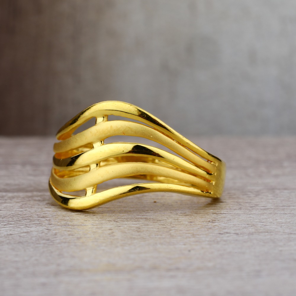 Ladies 916 Gold Plain Delicate Ring -LPR06