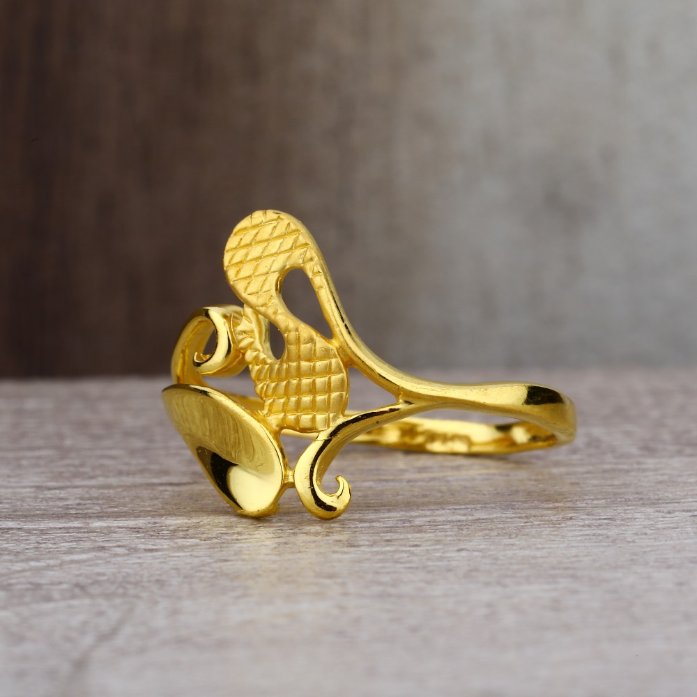 Ladies 22K Gold Plain Fancy Ring -LPR01