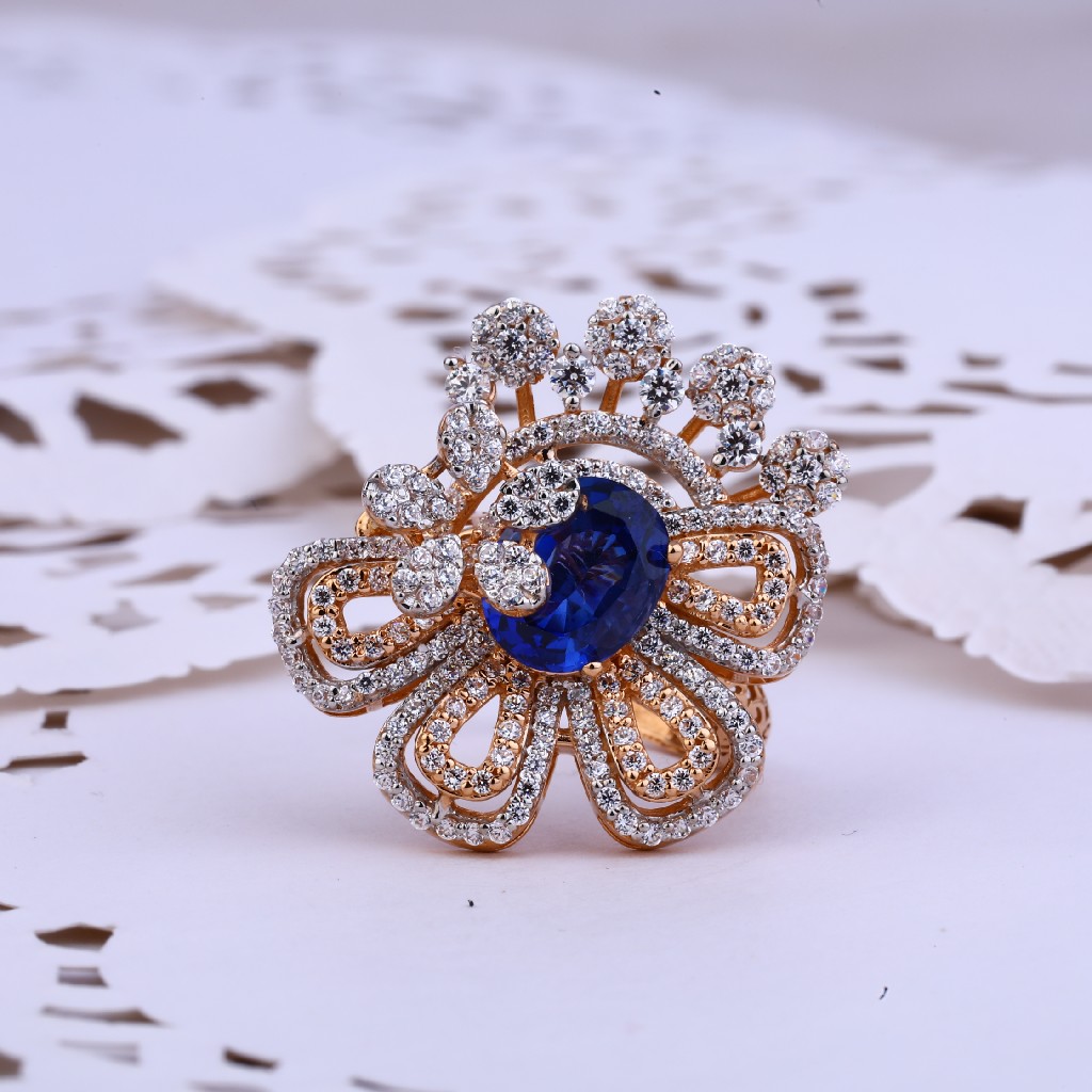 Ladies Rose Gold 18K Fancy Cocktail Ring-RLR265