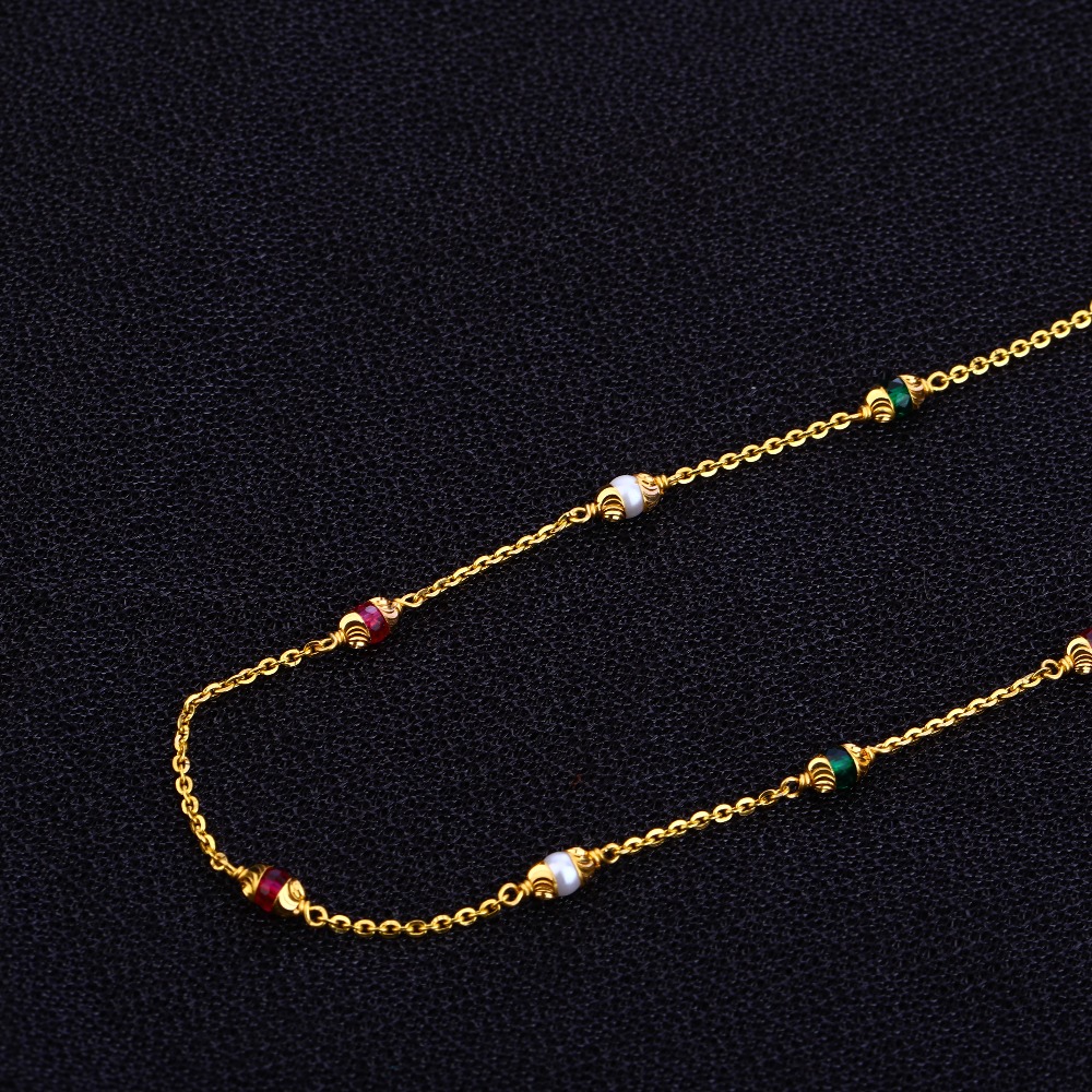 Ladies 22K Gold Fancy Moti Mala -AC63