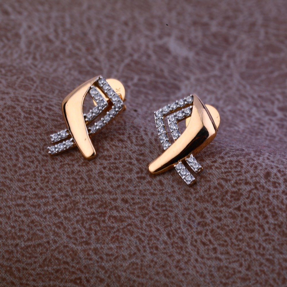 Ladies 76 Rose Gold Fancy Unique Earring -RE76