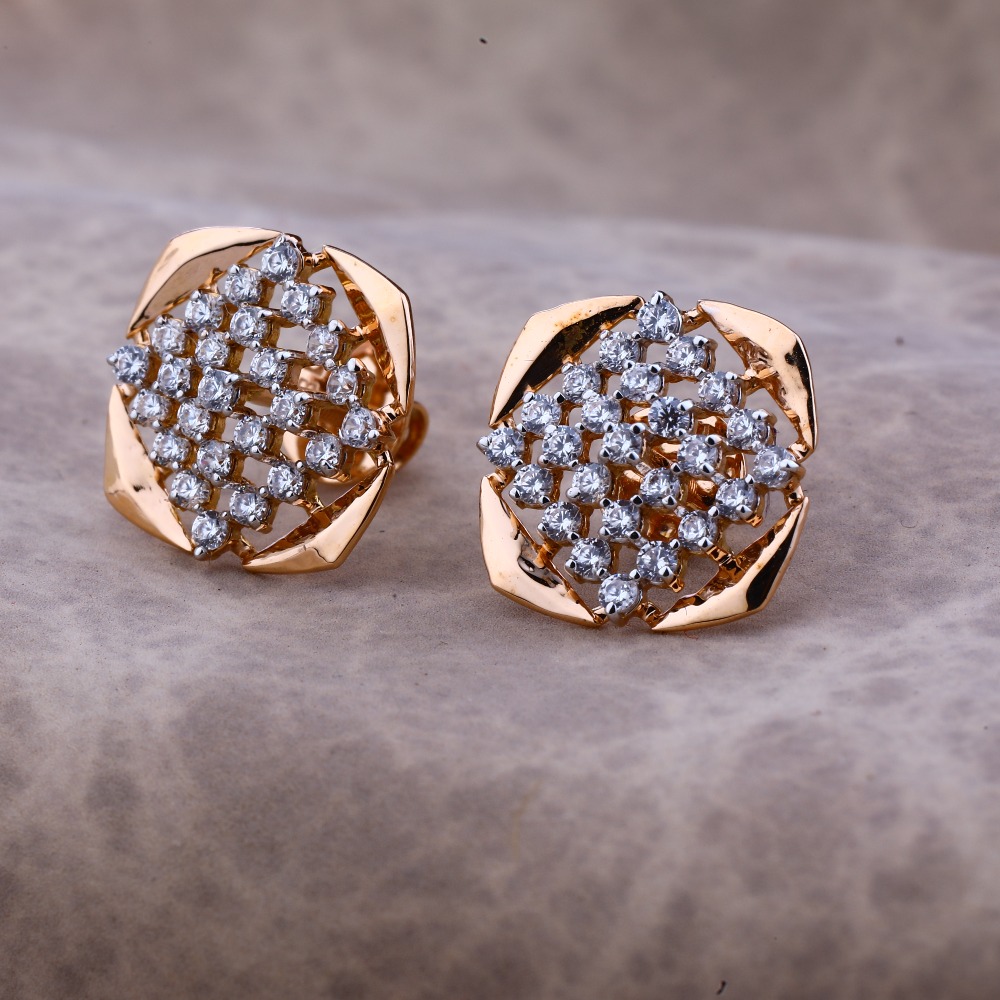 Ladies 18K Gold Designer Earring -RE60