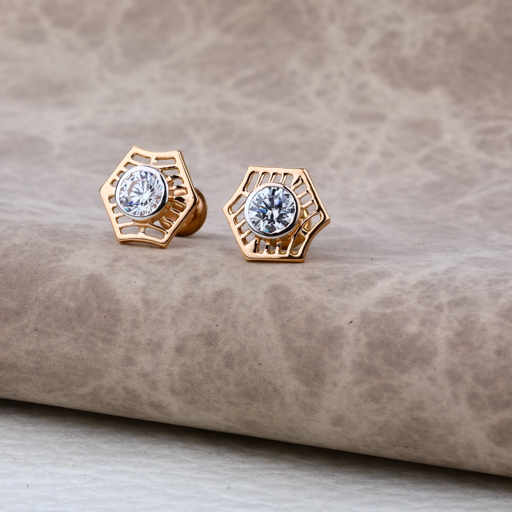Ladies 76 Rose Gold New Designer Earring -RE44