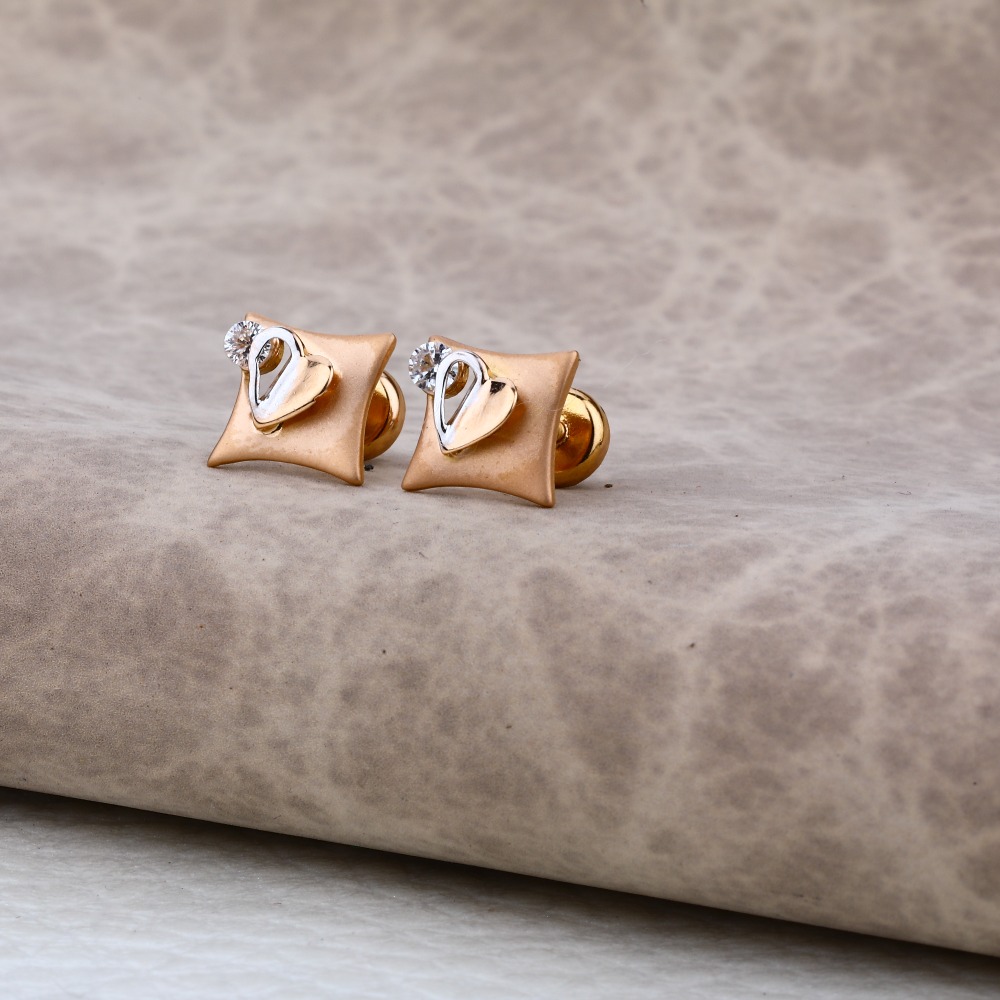Ladies 76 Rose Gold Single Stone Earring -RE39