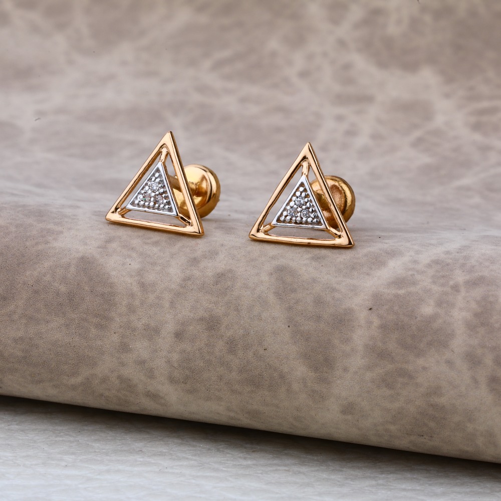 Ladies 76 Rose Gold Stylish Cz Earring -RE32