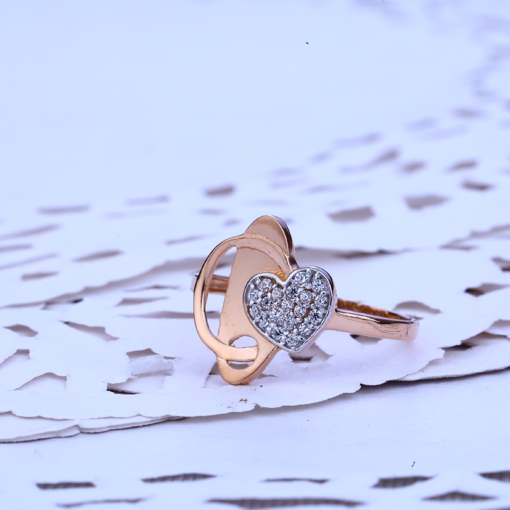 Ladies Rose Gold Cz Ring-RLR219