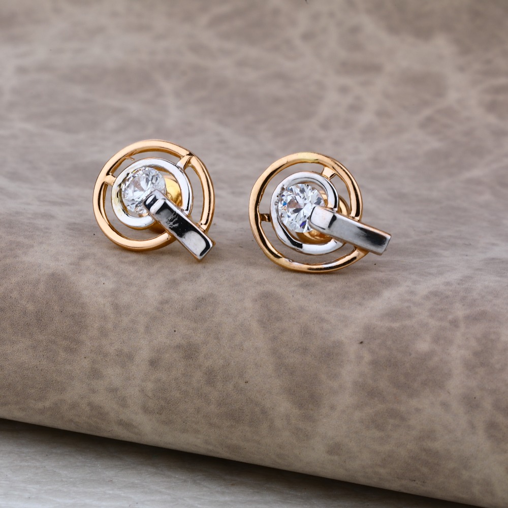 Ladies 76 Rose Gold Delicate CZ Earring -RE28