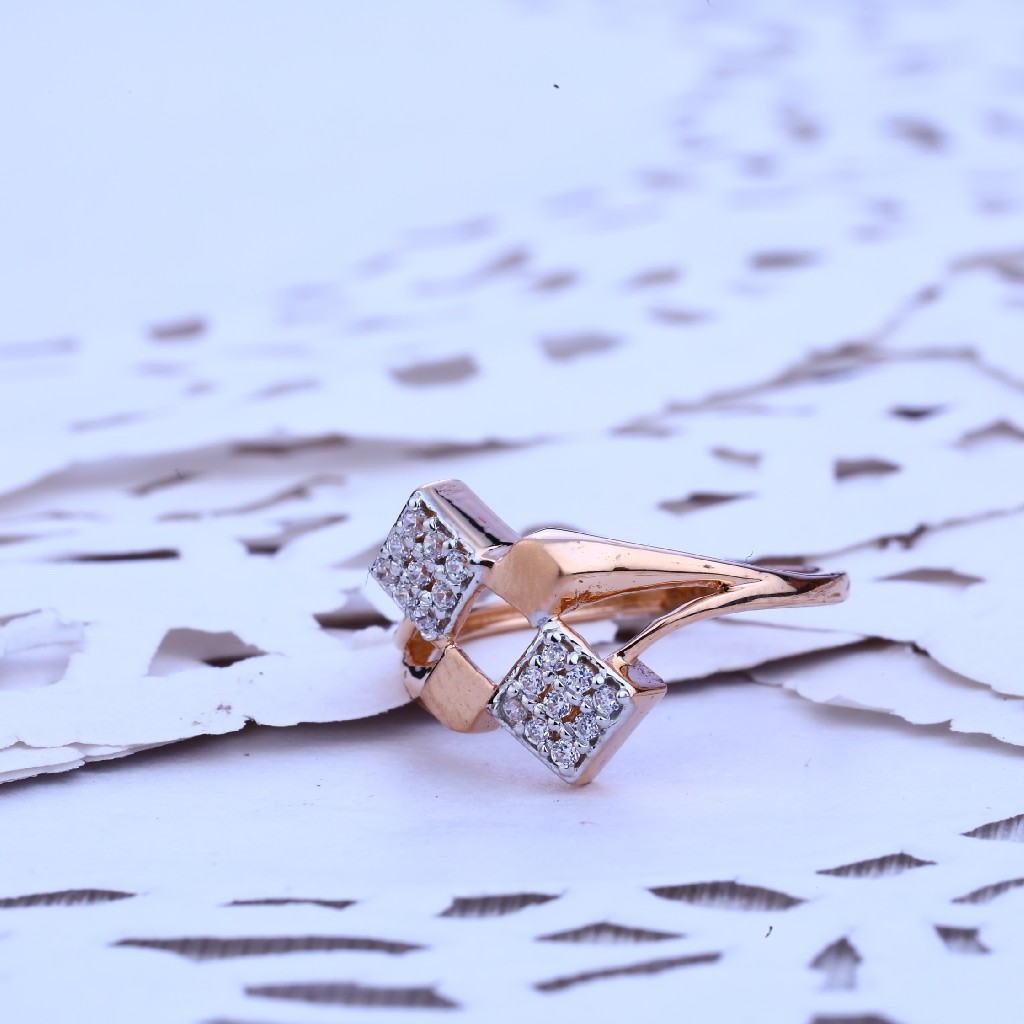 Ladies Rose Gold Cz 18K Ring-RLR214