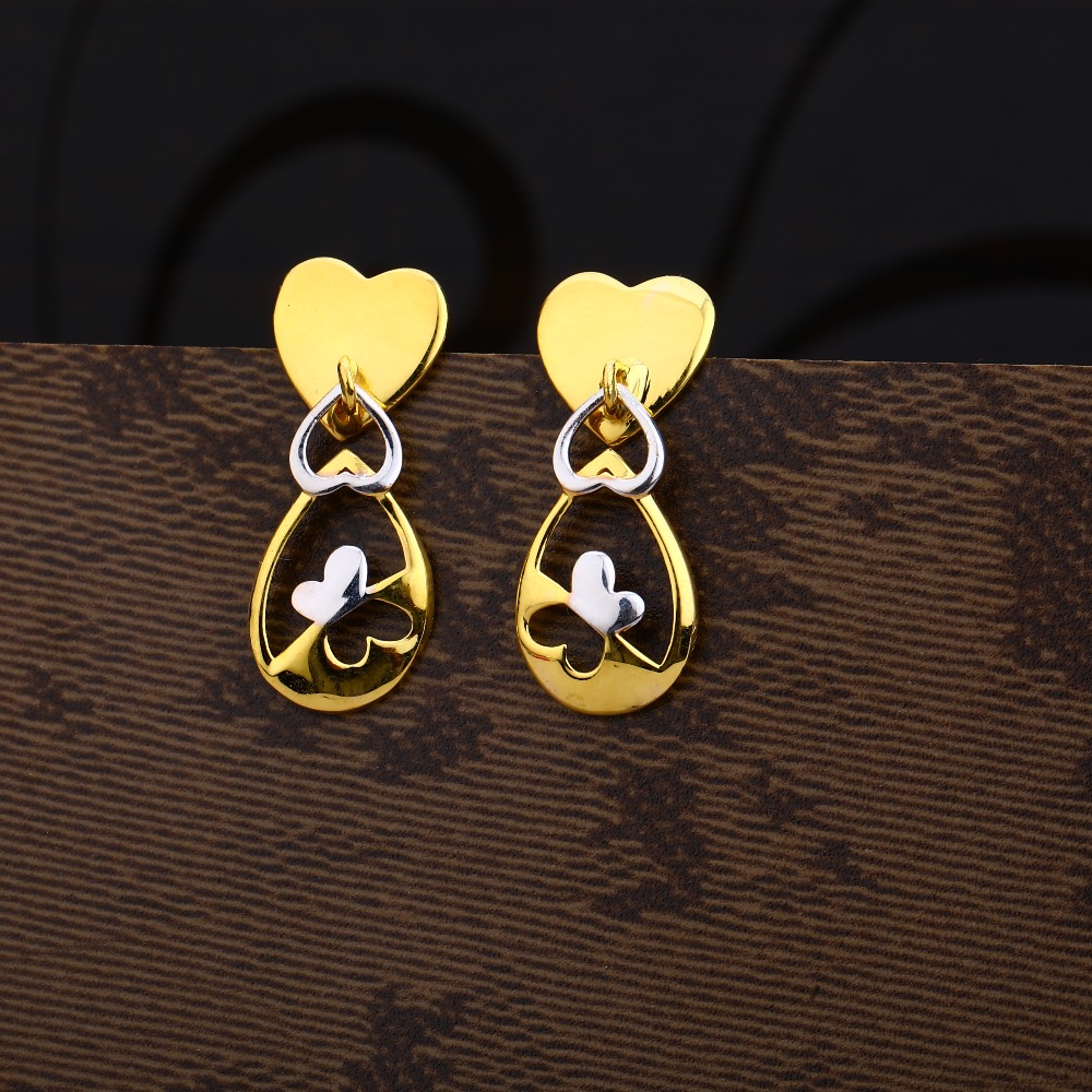 Ladies 916 Gold CZ Delicate Earring -LPE183