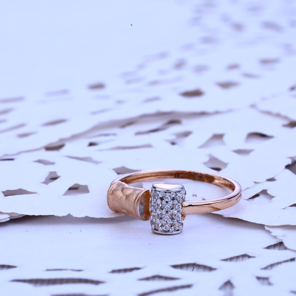 Ladies Rose Gold Designer 18K Ring-RLR182