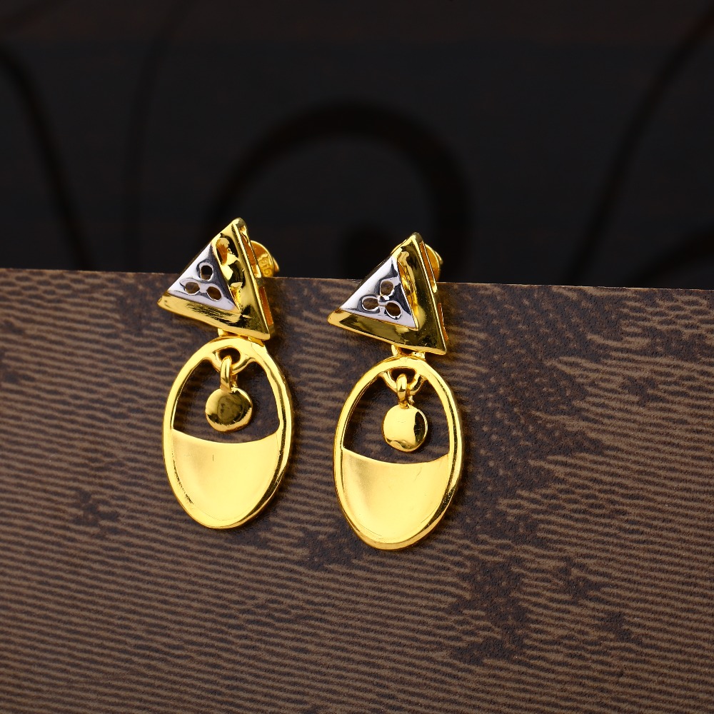 Ladies 916 Gold Casting Designer Earring -LPE178