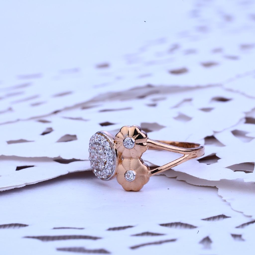 18K Ladies Rose Gold Ring-RLR164