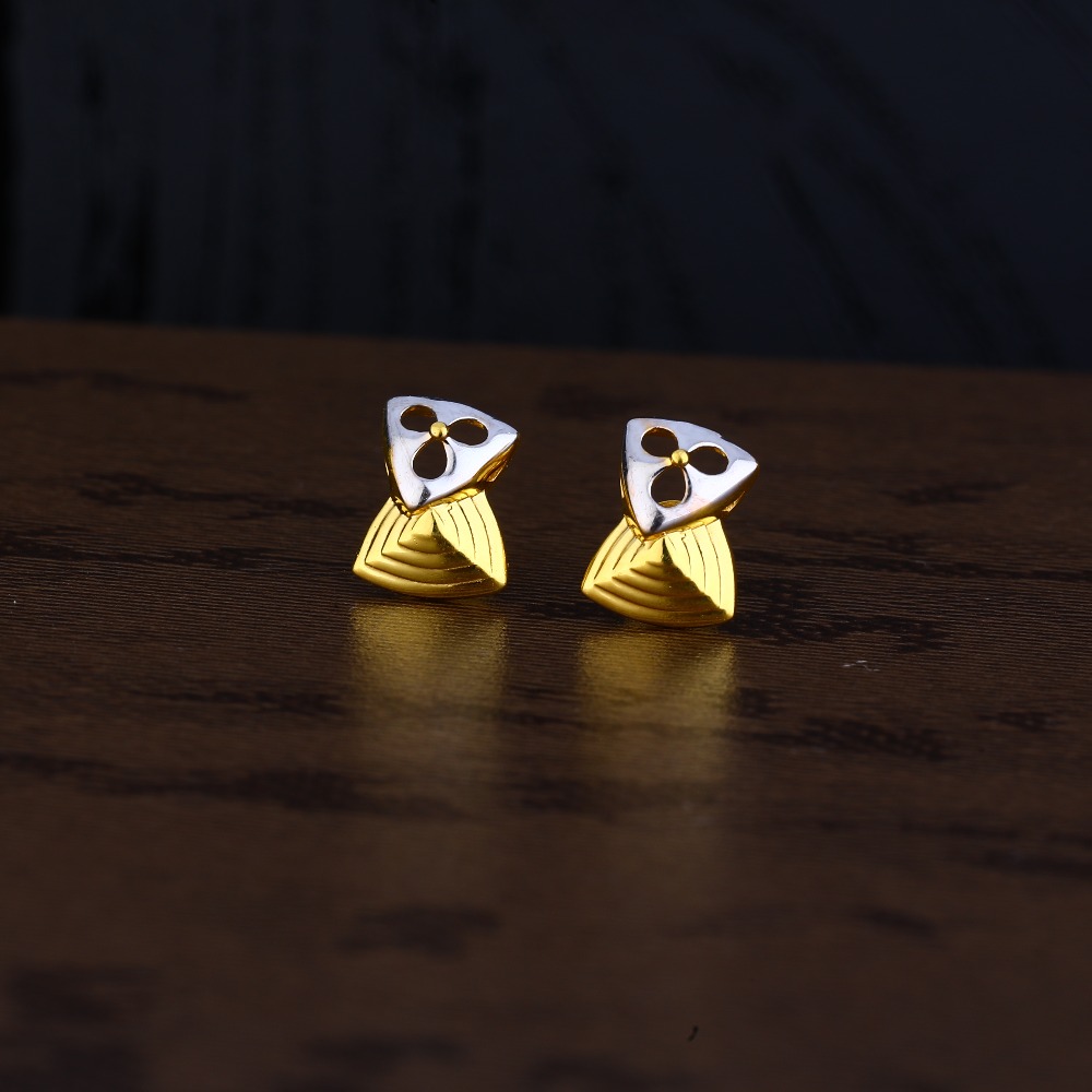 Ladies 22K Gold Fancy CZ Earring -LPE147