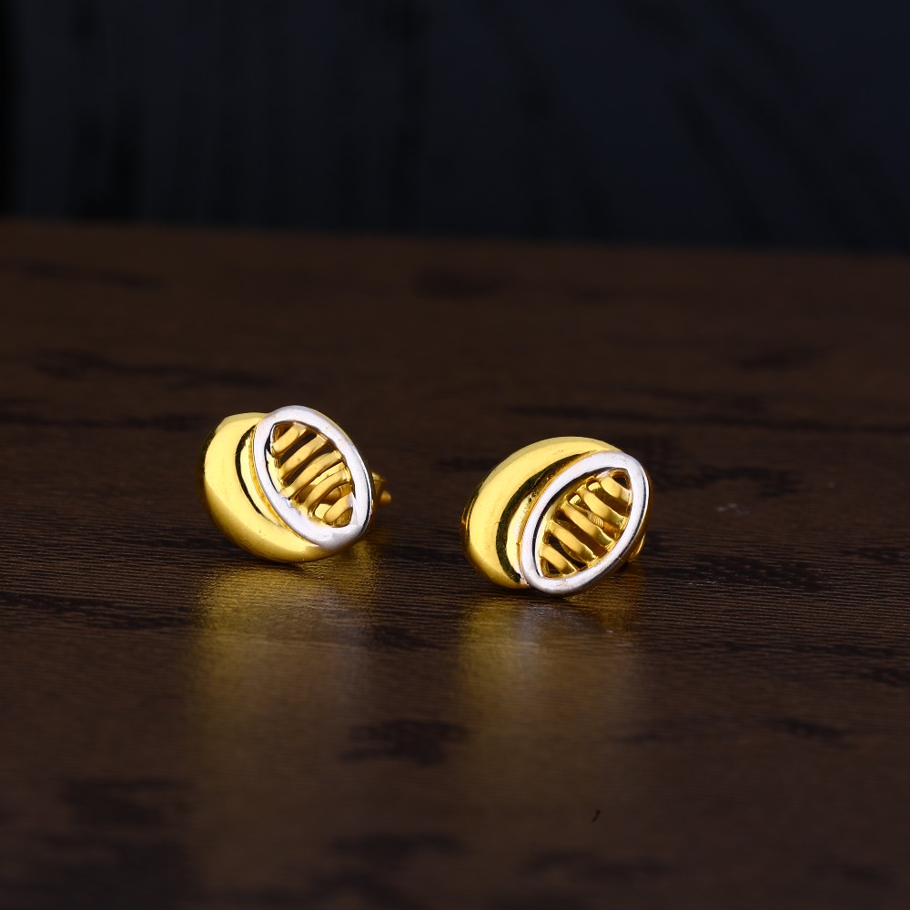Ladies 916 Gold Rodium CZ earring -LPE142