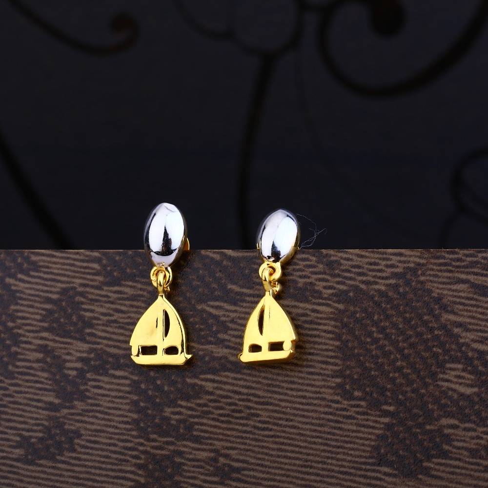 Ladies 916 Gold Plain Earring -LPE94