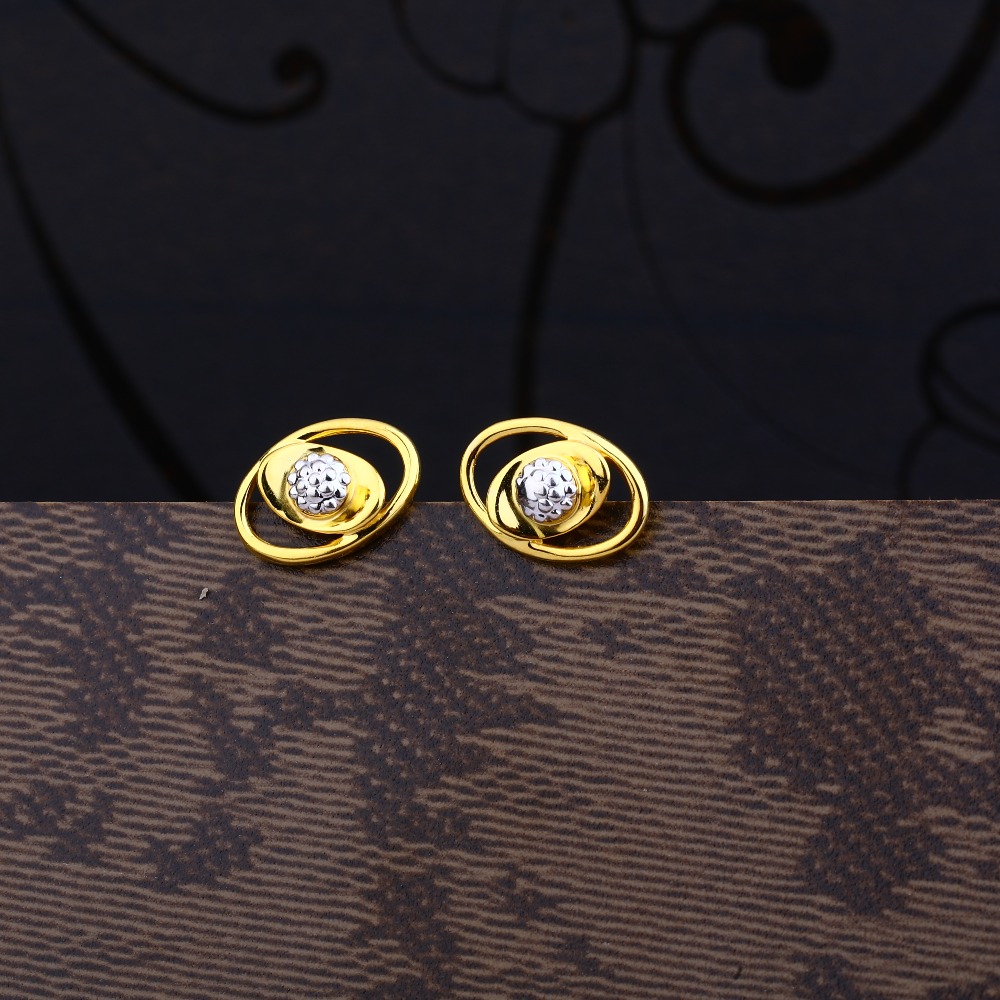 Ladies 22K Gold Casting Plain Designer Earring -LPE85