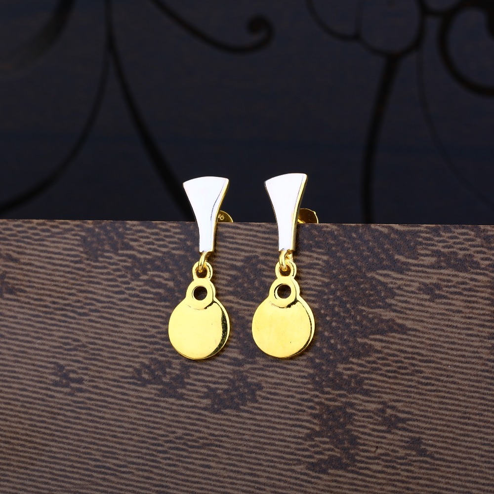 Ladies 916 Gold Casting Designer Plain Earring -LPE84