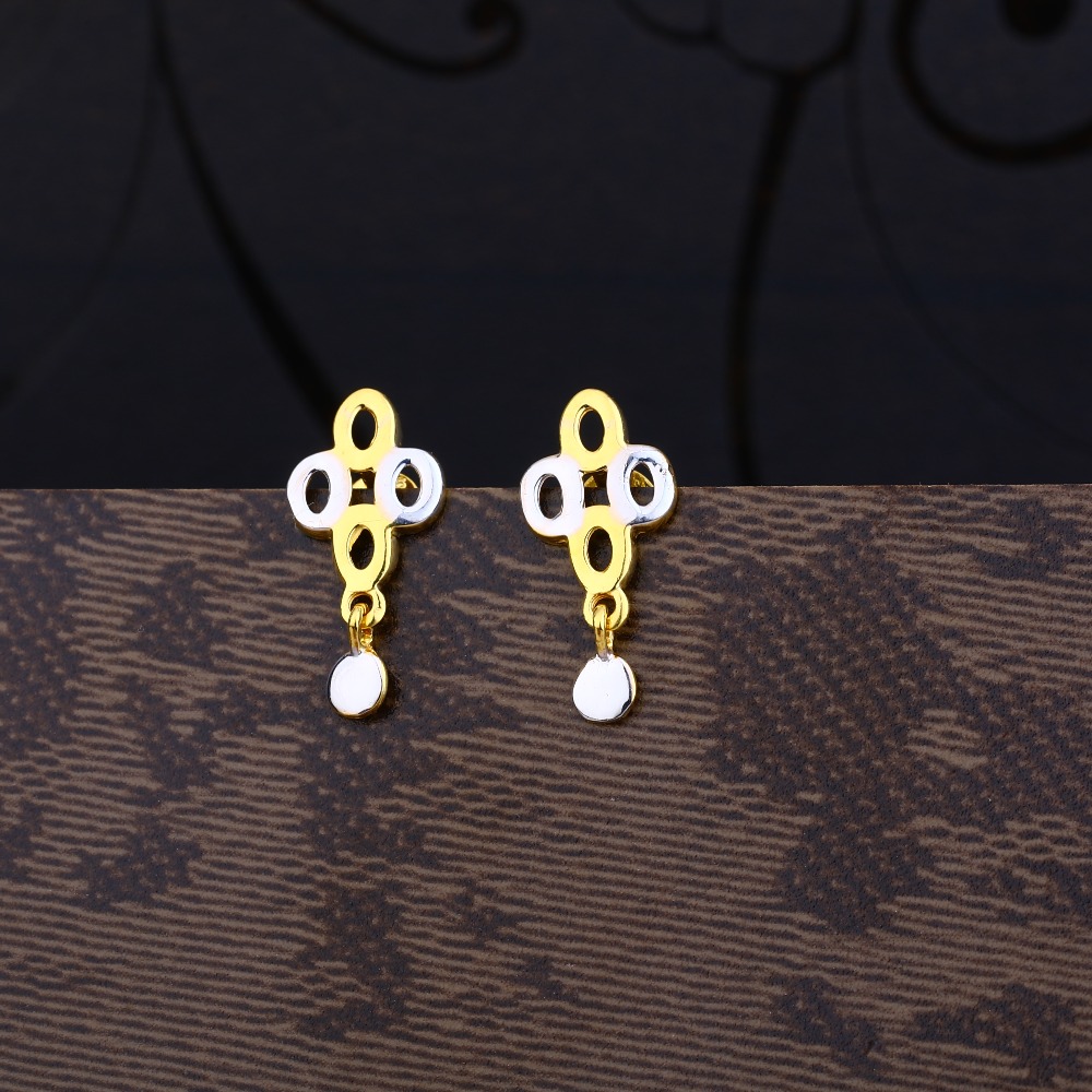 Ladies 22K Cz Gold Plain Earring -LPE73