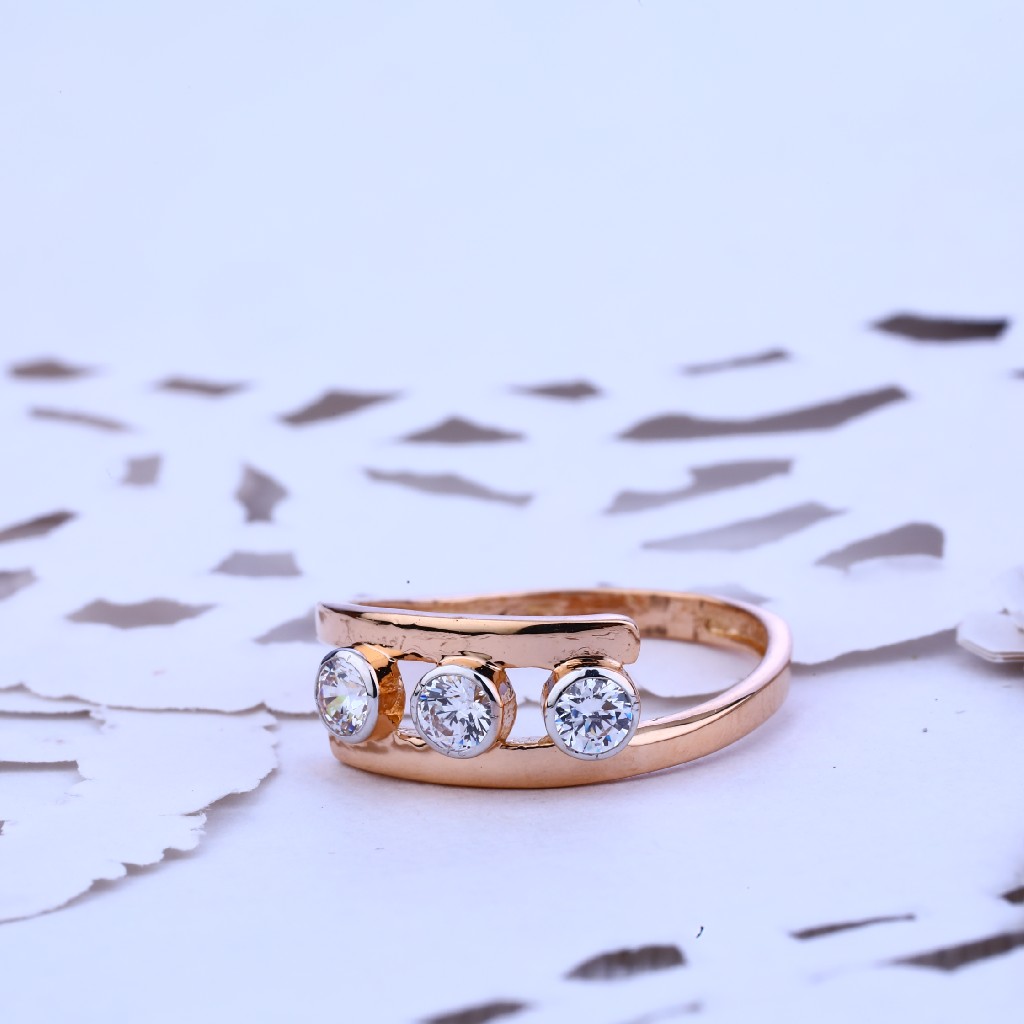 Rose Gold Ladies Cz Ring-RLR123