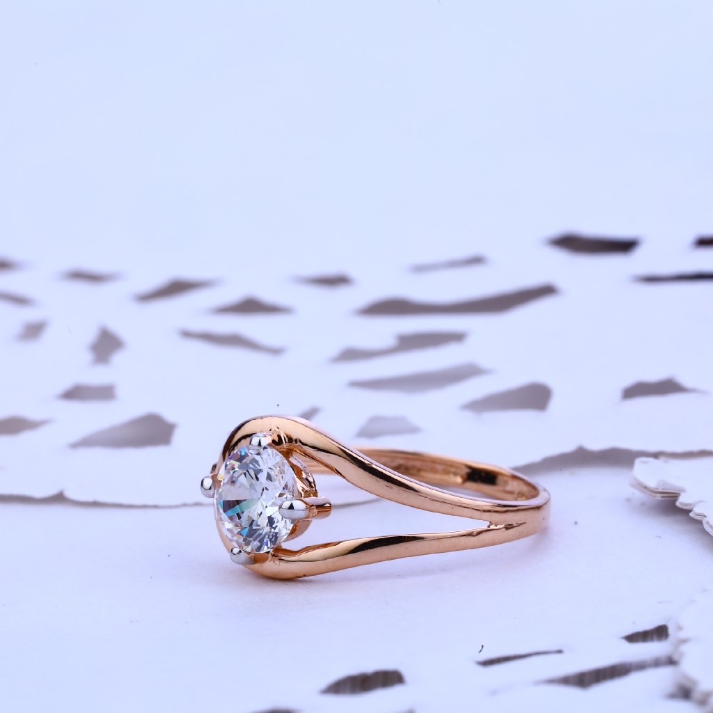 Solitaire Ladies Designer Rose Gold Ring-RLR116