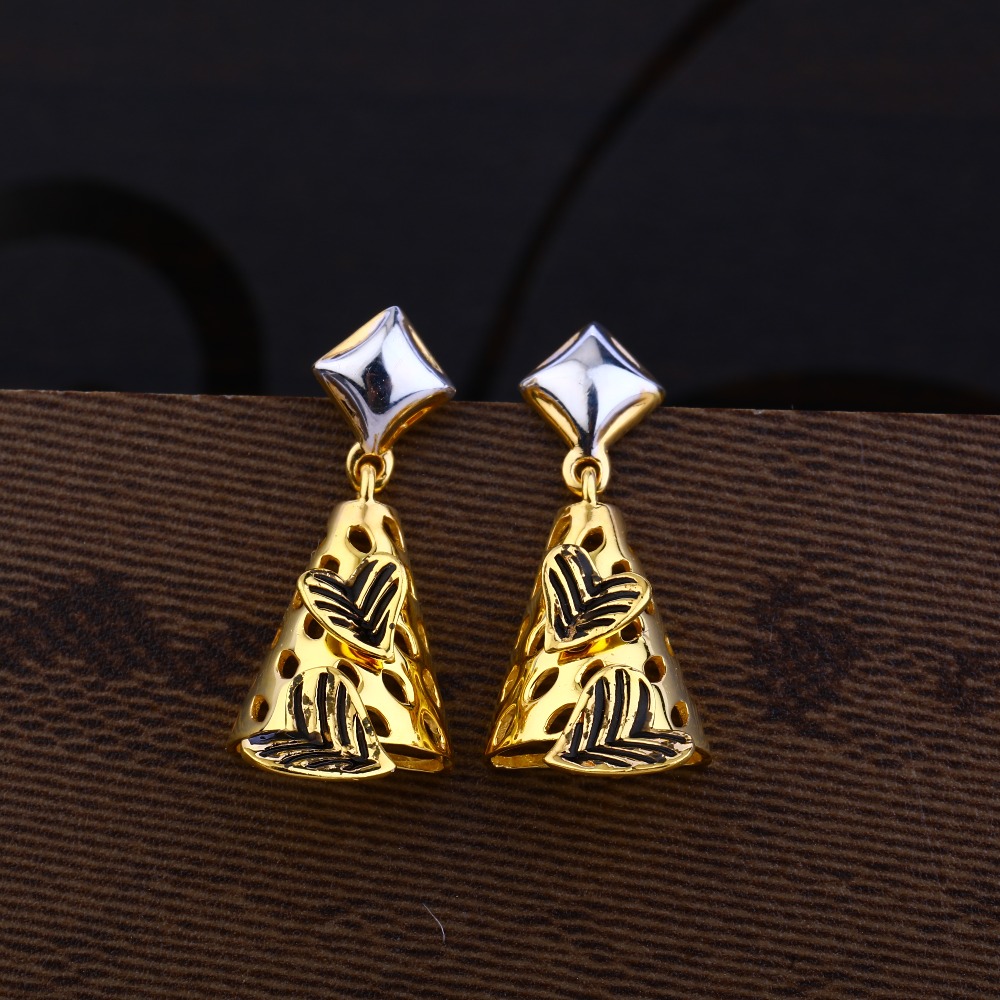 Ladies 22K gold Stylish Plain Earring -LPE18