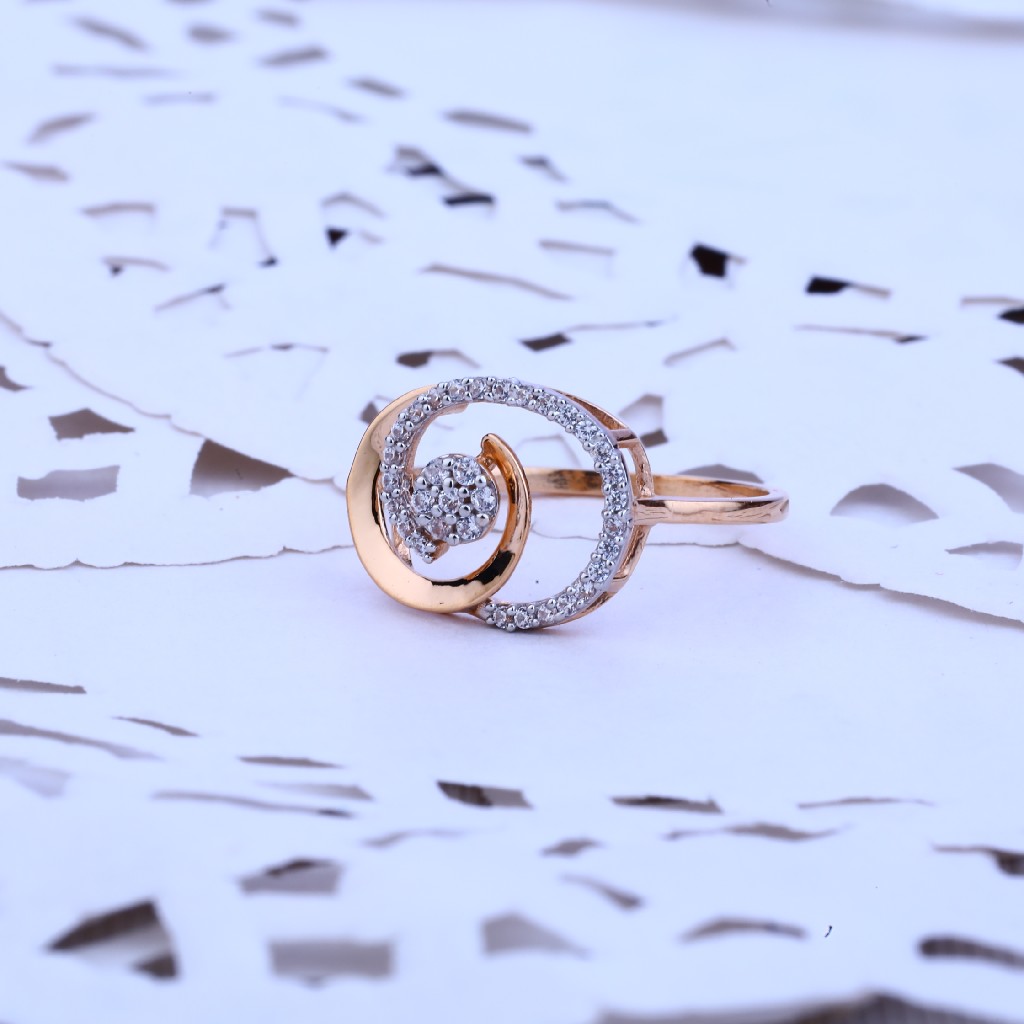 Ladies Rose Gold Cz Ring-RLR94