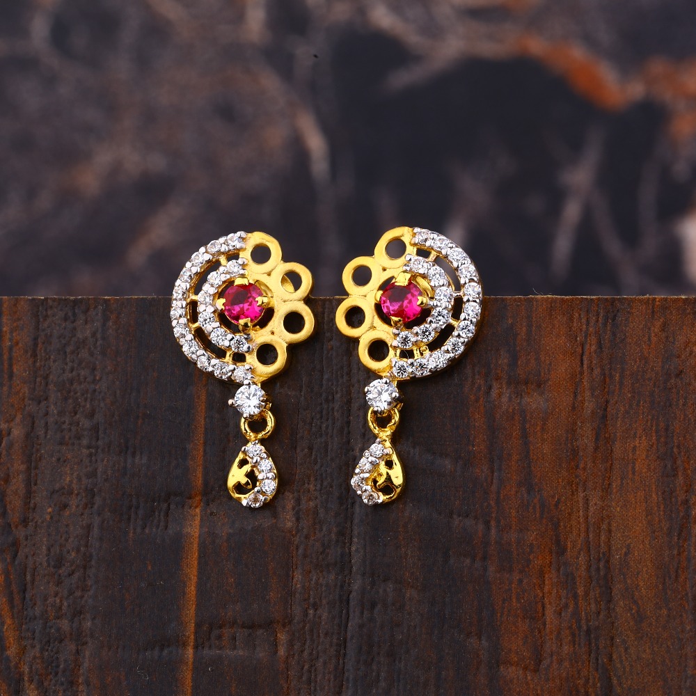 Ladies 916 Gold New Designer Earring  -LFE255