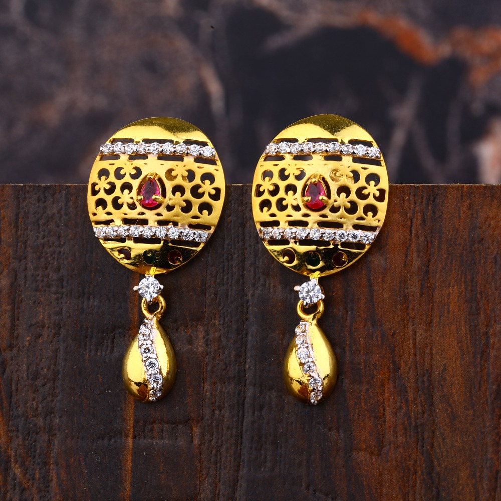 Ladies 22K Gold New Designer Earring -LFE254