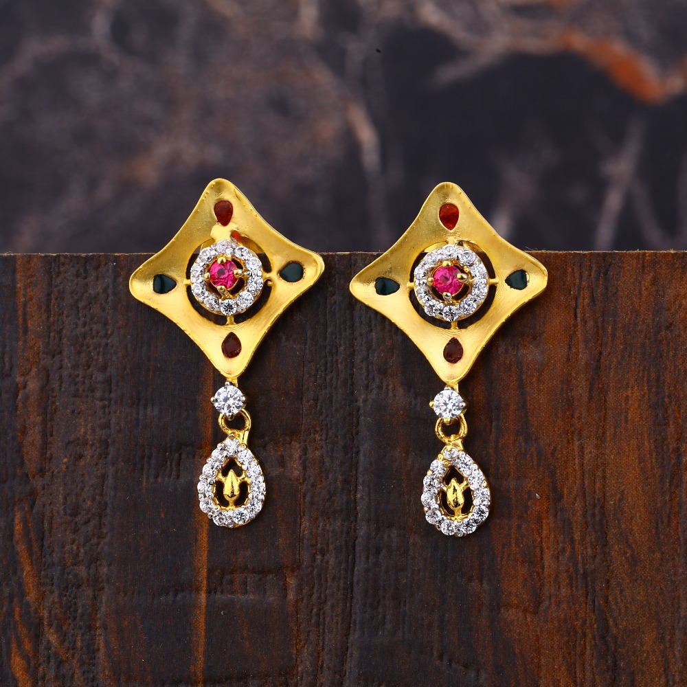 Ladies 22K Gold Fancy Casting Earring -LFE238