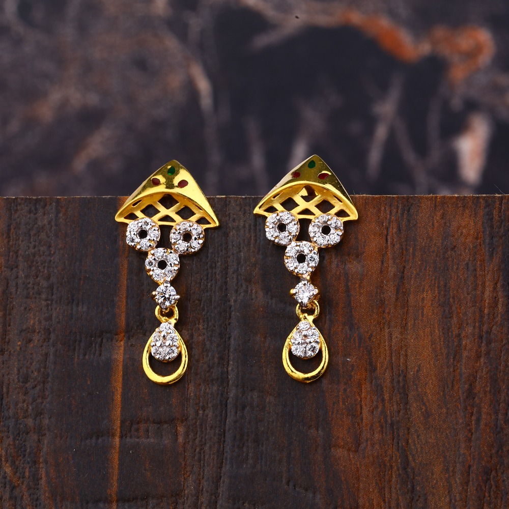 Ladies 916 Gold Designer Earrings -LFE 226