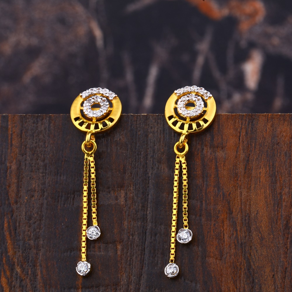 Ladies 22K Gold  Fancy  Latkan Earring -LFE220