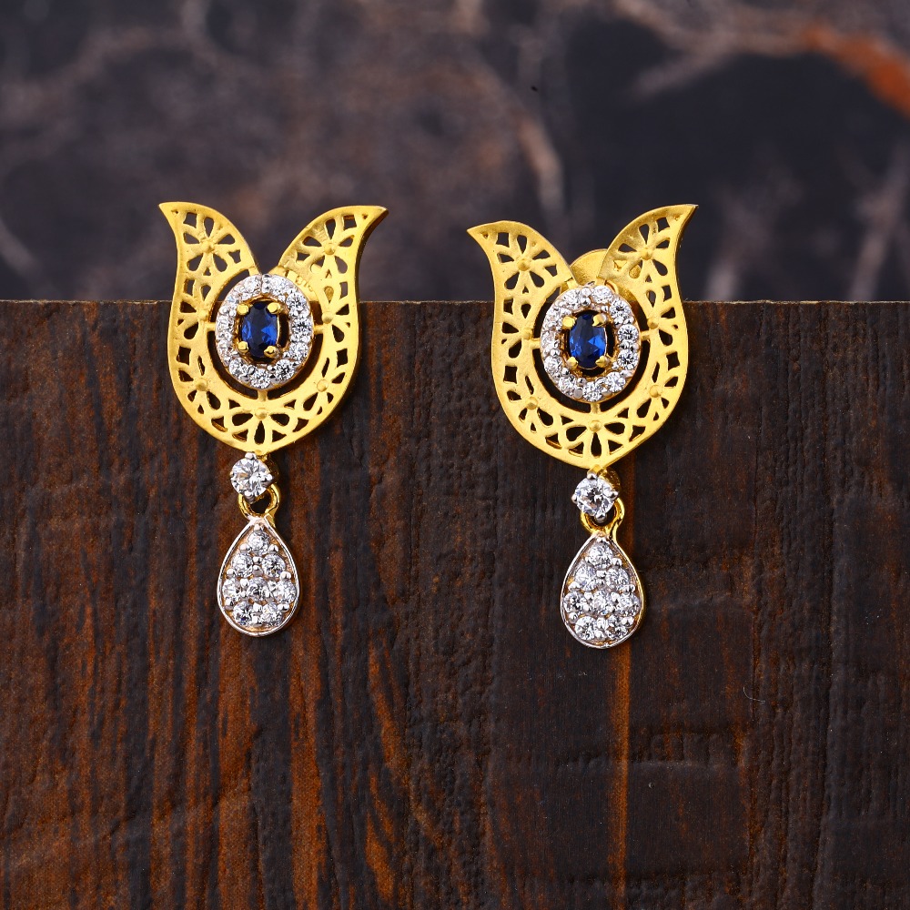 Ladies 916 Gold Fancy Casting Earrings -LFE200