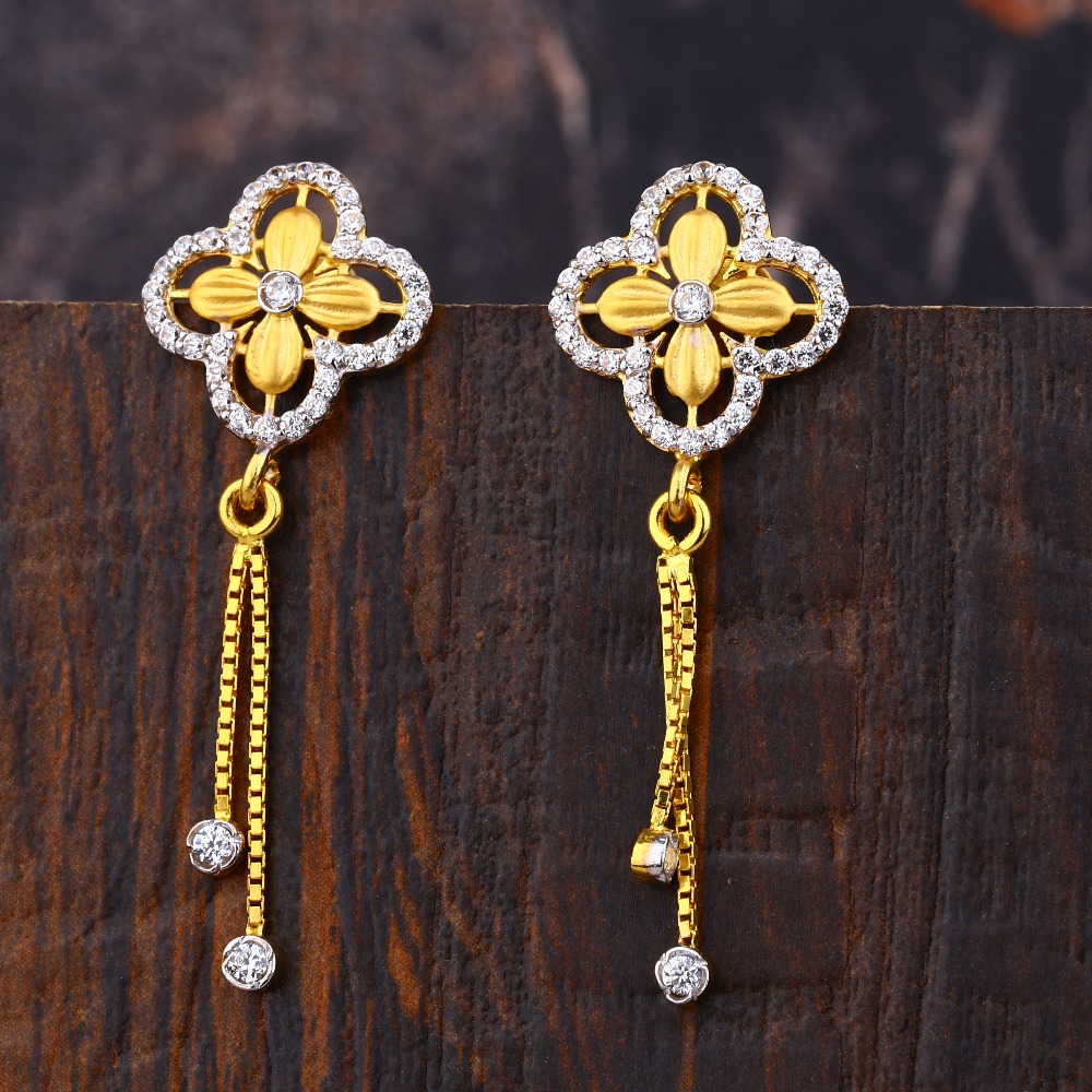 Ladies 916 Gold Fancy Latkan Earrings -LFE192