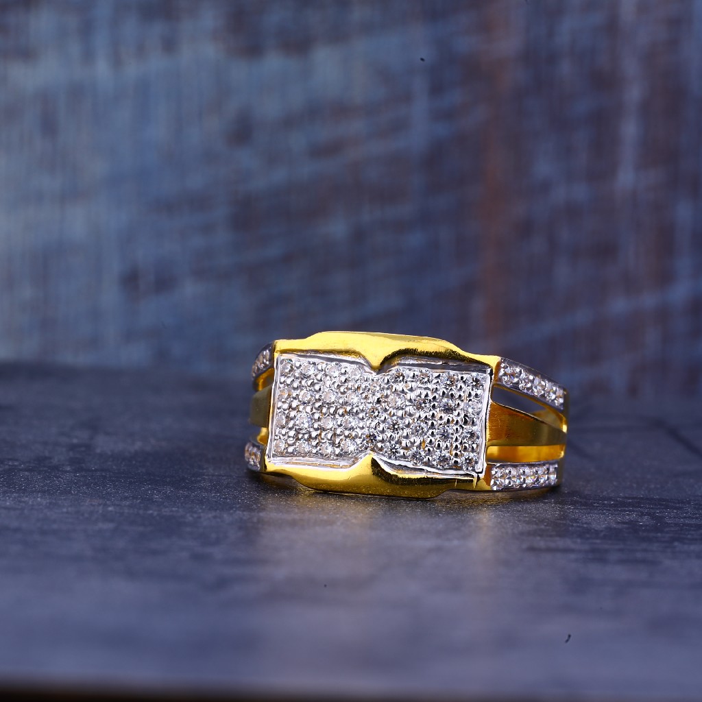 Mens Gold 916 Fancy Ring-MR437
