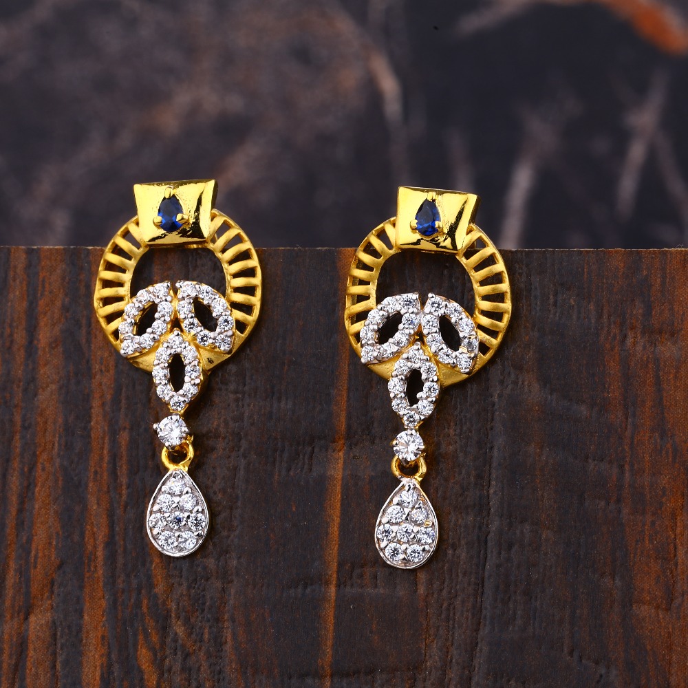 Ladies 916 Gold Fancy Tops Earrings- LFE178