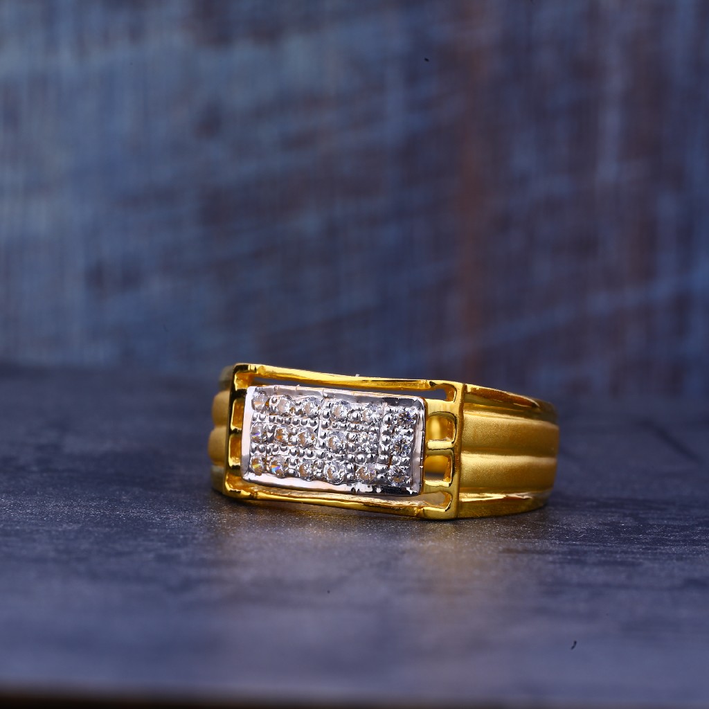 Mens 22K Designer Gold Ring-MR410