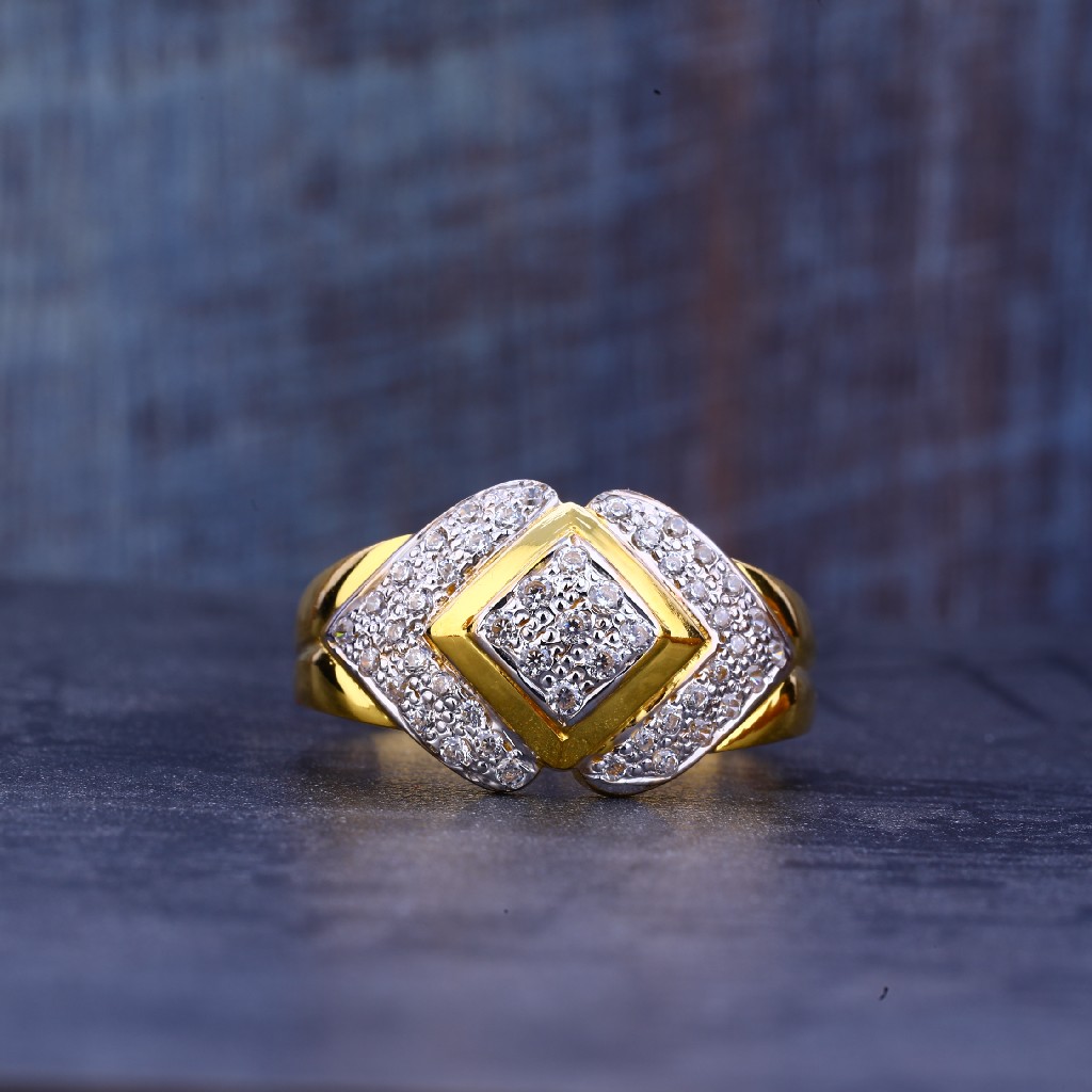 Mens Cz Gold Ring-MR390