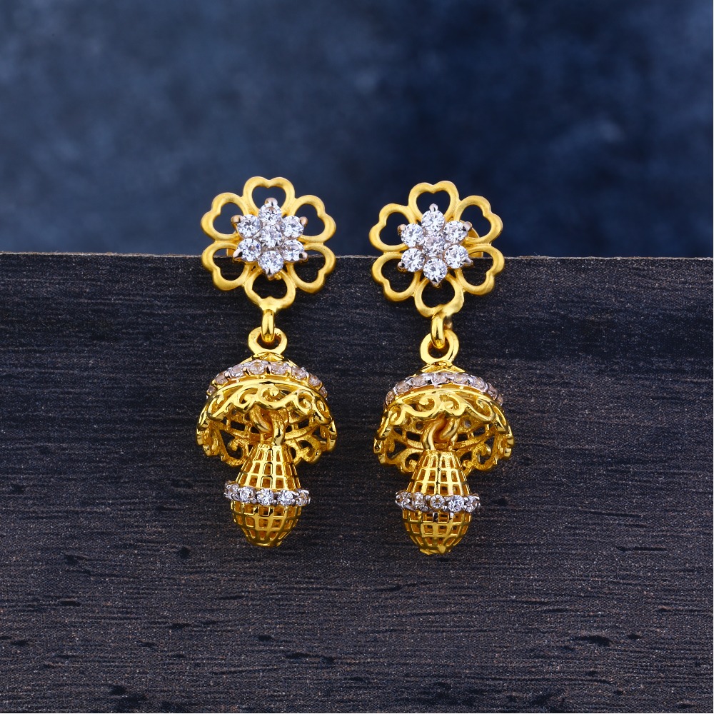 Ladies 22K Gold Jummar Fancy Earrings -LJE107