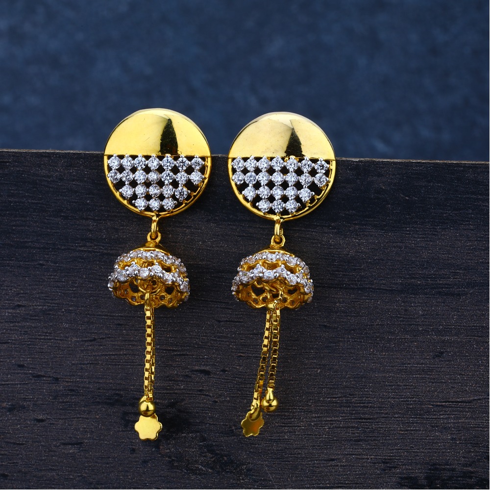 Ladies 916 Gold Diamond Fancy Jummar Earrings -LJE97