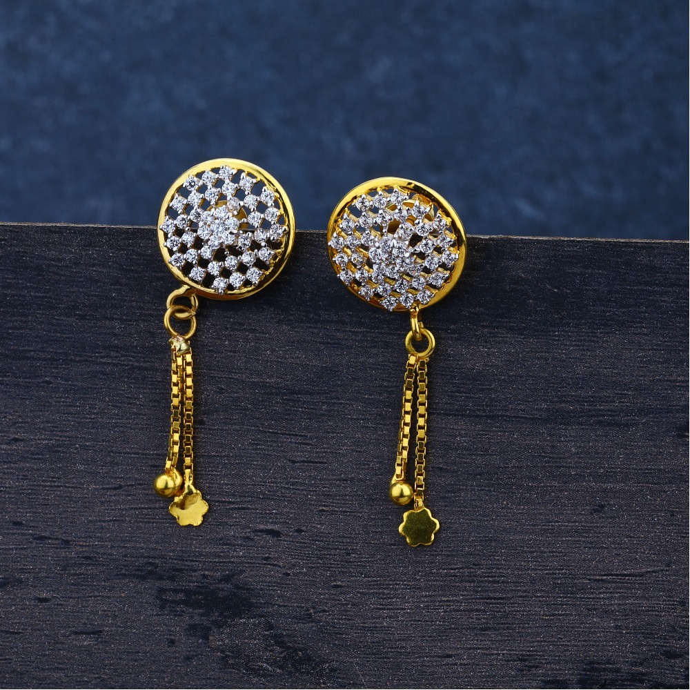 Ladies 916 Gold Diamond Jummar Earrings -LJE95