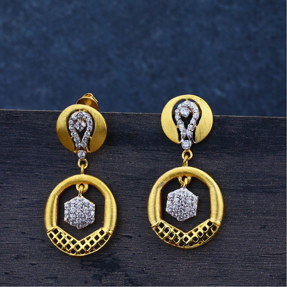 Ladies Gold 916 Jummar Earring classic-LJE84
